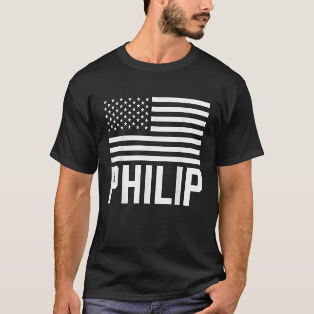 Philip Personalized Name Usa Birthday Forename T-Shirt (Front)