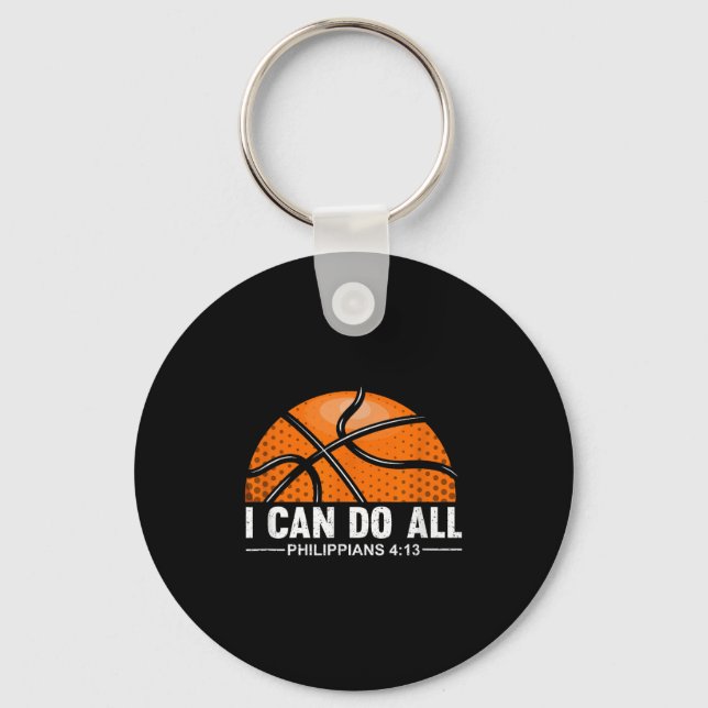 Philipans 4 13 I Can Do All Things Christian Baske Keychain (Front)