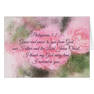 Philippians 1:2 Grace and Peace to you, Pink Roses
