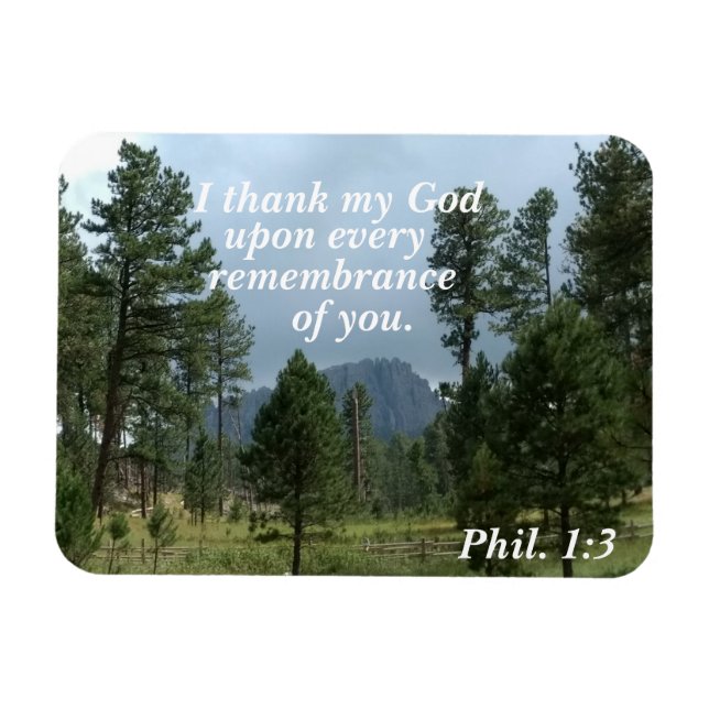 Philippians 1:3 I thank my God upon every  Magnet (Horizontal)