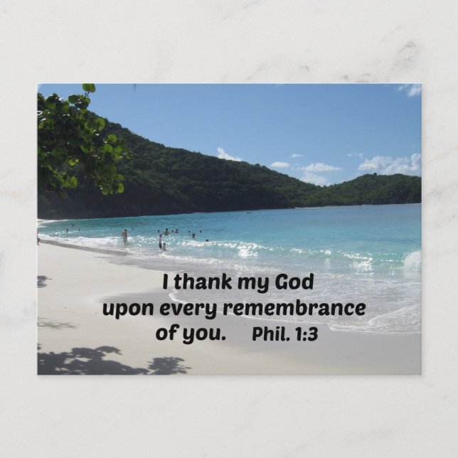 Philippians 1:3 I thank my God upon every Postcard (Front)