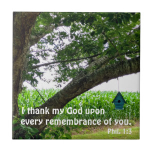 Philippians 1:3 I thank my God upon every Tile