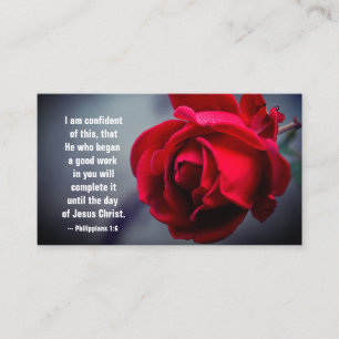 Philippians 1:6 I am confident of this Bible Verse Business Card