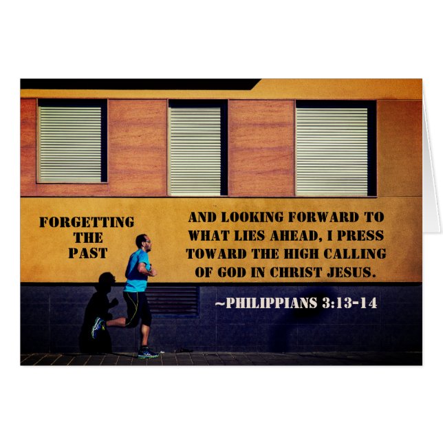 Philippians 3:13-14 Forgetting the Past Card (Front Horizontal)