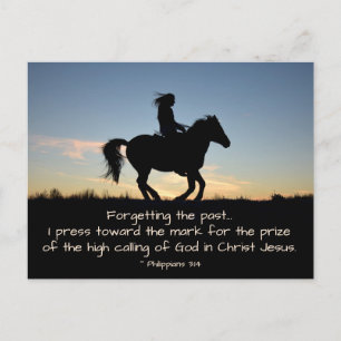 Philippians 3:13-14 Forgetting the past, Horse Postcard