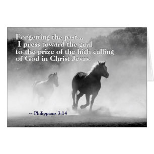 Philippians 3:13-14 I press toward the goal, Card