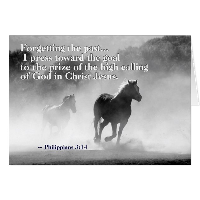 Philippians 3:13-14 I press toward the goal, Card (Front Horizontal)