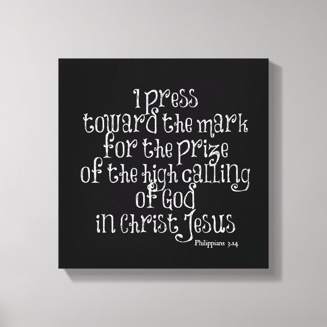 Philippians 3.14 Bible Verse Canvas Print (Front)