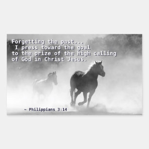 Philippians 3:14 I press toward the goal, Horses Sticker