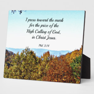 Philippians 3:14 I press toward the mark... Plaque