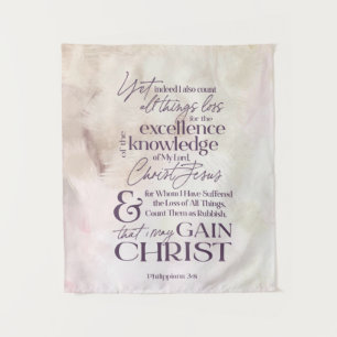Philippians 3:8 "GAIN CHRIST" Scripture Wall Tapestry