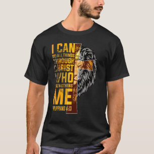 Philippians 413 Christian Bible Verse  Lion Men Hu T-Shirt