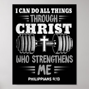 Philippians 413 Christian Jesus Bodybuilding Weigh Poster