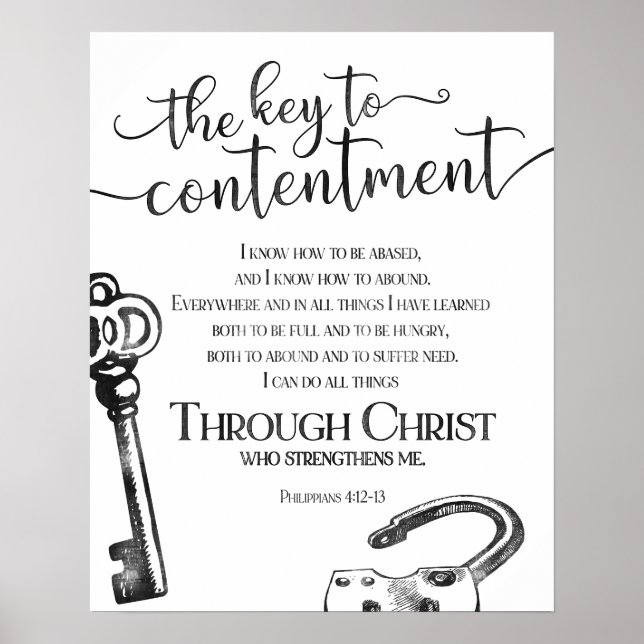 Philippians 4:12 ALL THROUGH CHRIST Scripture Poster (Front)