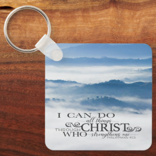 Philippians 4:13 All things through Christ Bible Keychain