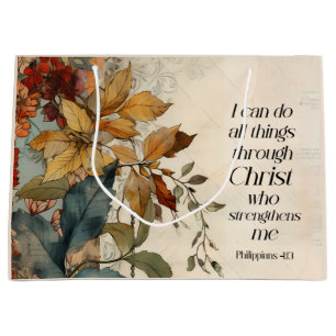 Philippians 4:13 All things through Christ Bible Large Gift Bag