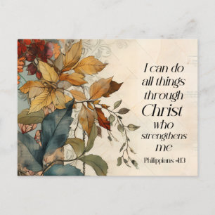 Philippians 4:13 All things through Christ Bible  Postcard