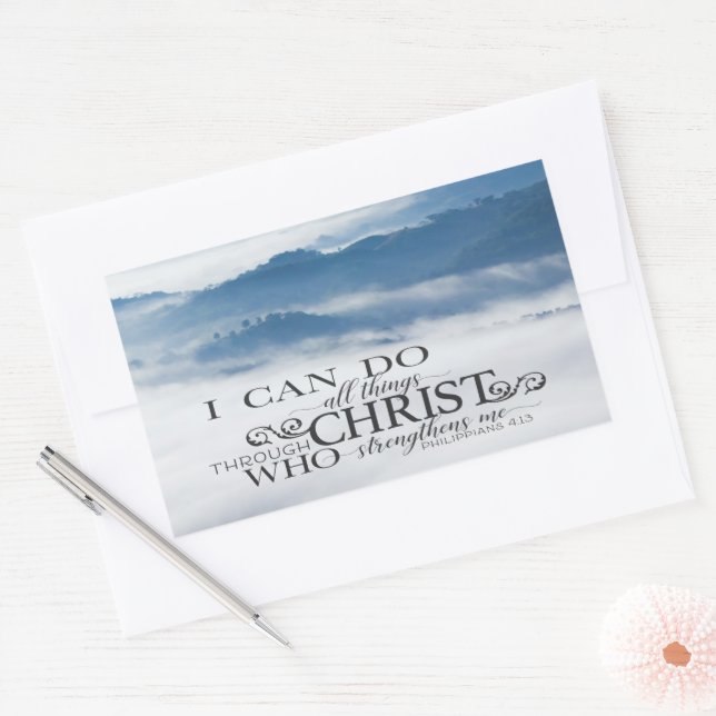 Philippians 4:13 All things through Christ Bible Sticker (Envelope)