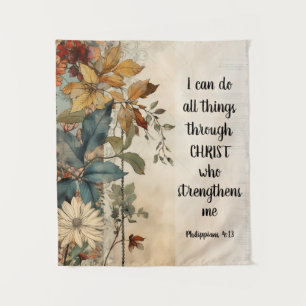 Philippians 4:13 All things through Christ Bible Tapestry