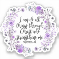 Philippians 4:13 Bible Scripture Purple Lavender
