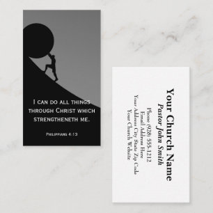 Philippians 4:13 Bible Verse Christian Church Business Card