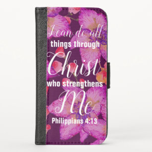 Philippians 4:13 Bible Verse Floral Case