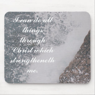 Philippians 4:13 Bible Verse Majestic Ocean Mouse Pad