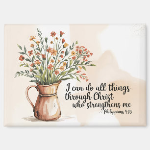 Philippians 4:13 Bible Verse Scripture Quote  Magnet