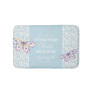 Philippians 4:13 Butterfly Bath Mat