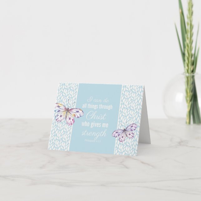 Philippians 4:13 Butterfly Note Card (Front)