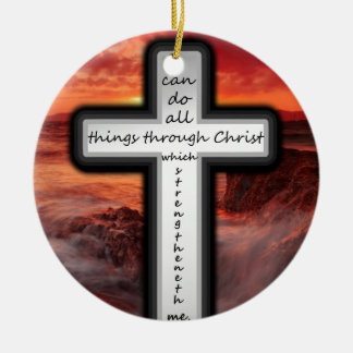 Philippians 4:13 ceramic ornament