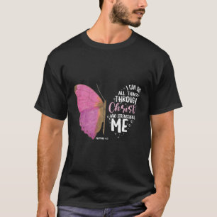 Philippians 4 13 Christian Verse Butterfly Women'S T-Shirt