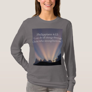 Philippians 4:13 Christian Women's Long Sleeve Tee
