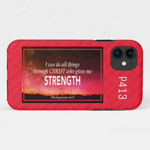 Philippians 4:13   I CAN DO ALL THINGS Bible Red iPhone 11 Case