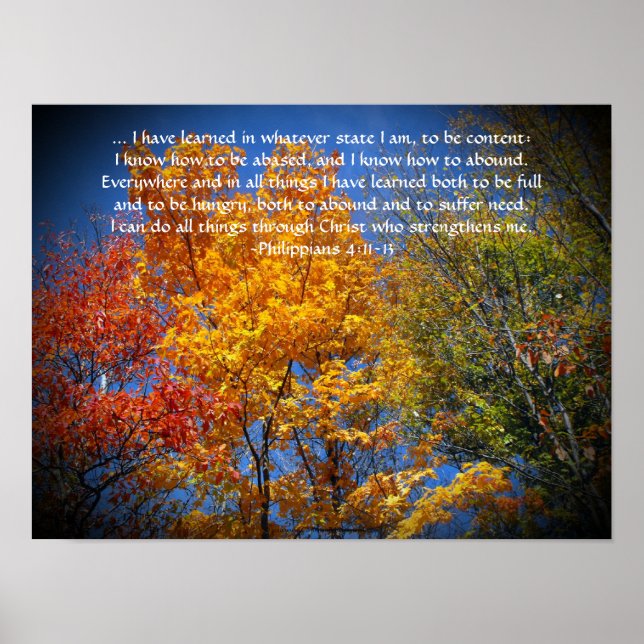 Philippians 4:13 I can do all things Christ Autumn Poster (Front)