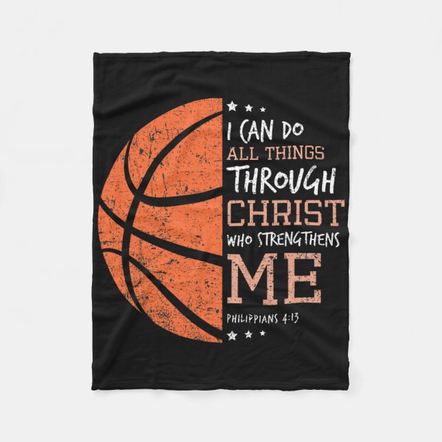 Philippians 4 13 I Can Do All Things Christian Ske Fleece Blanket (Front)