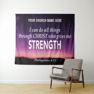 Philippians 4:13 I CAN DO ALL THINGS Church Tapestry