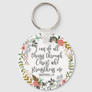 Philippians 4:13 I can do all things Keychain