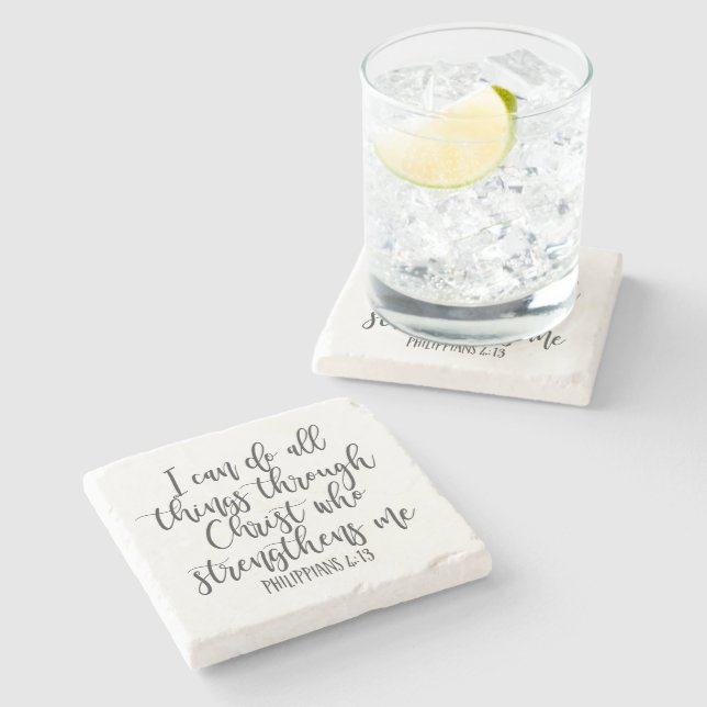 Philippians 4:13 I can do all things Poster Stone Coaster (Side)