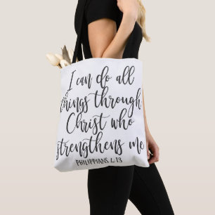 Philippians 4:13 I can do all things Poster Tote Bag