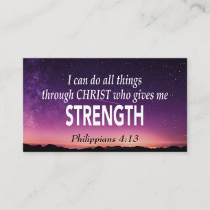 Philippians 4:13   I CAN DO ALL THINGS   Scripture Business Card