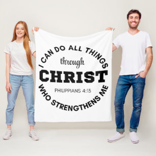Philippians 4:13 I can do all things Scripture Fleece Blanket