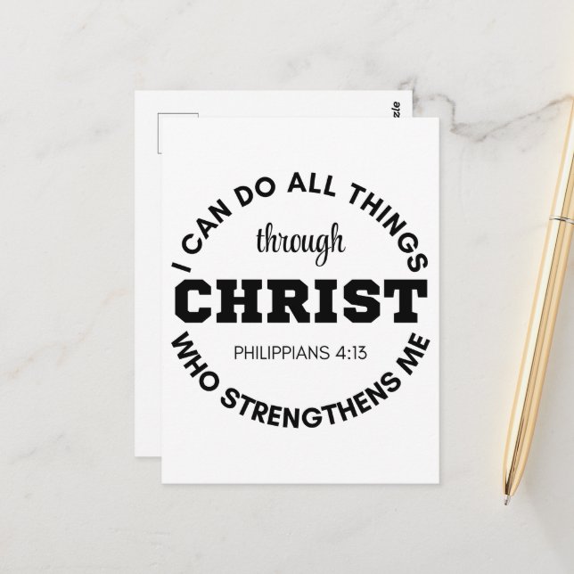 Philippians 4:13 I can do all things Scripture Postcard (Front/Back In Situ)