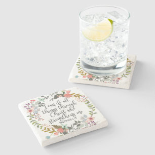 Philippians 4:13 I can do all things Stone Coaster