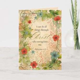 Philippians 4:13 I Can Do All Things Vintage Botan Card