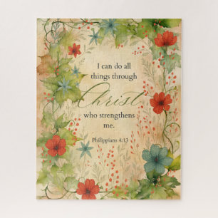 Philippians 4:13 I Can Do All Things Vintage Botan Jigsaw Puzzle