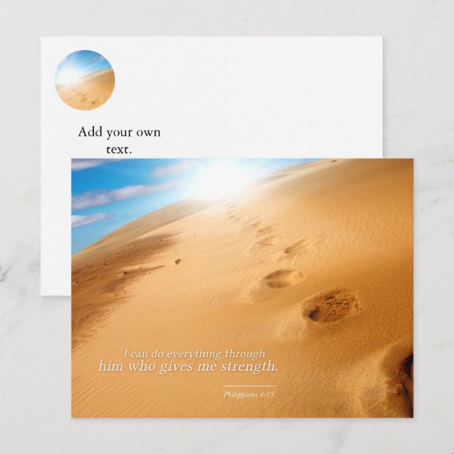 Philippians 4:13: I can do everything through him Postcard (Front/Back)