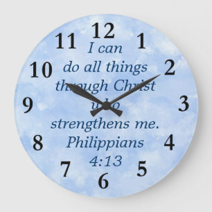 philippians 4:13 large clock