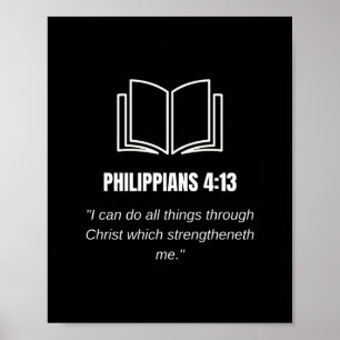 Philippians 4:13 Minimalist Bible Verse KJV Quote Poster