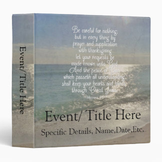 Philippians 4:13 Peace Bible Verse Beach Christian Binder